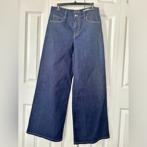 BCBGeneration Dark Indigo Wide Leg Trouser Jeans